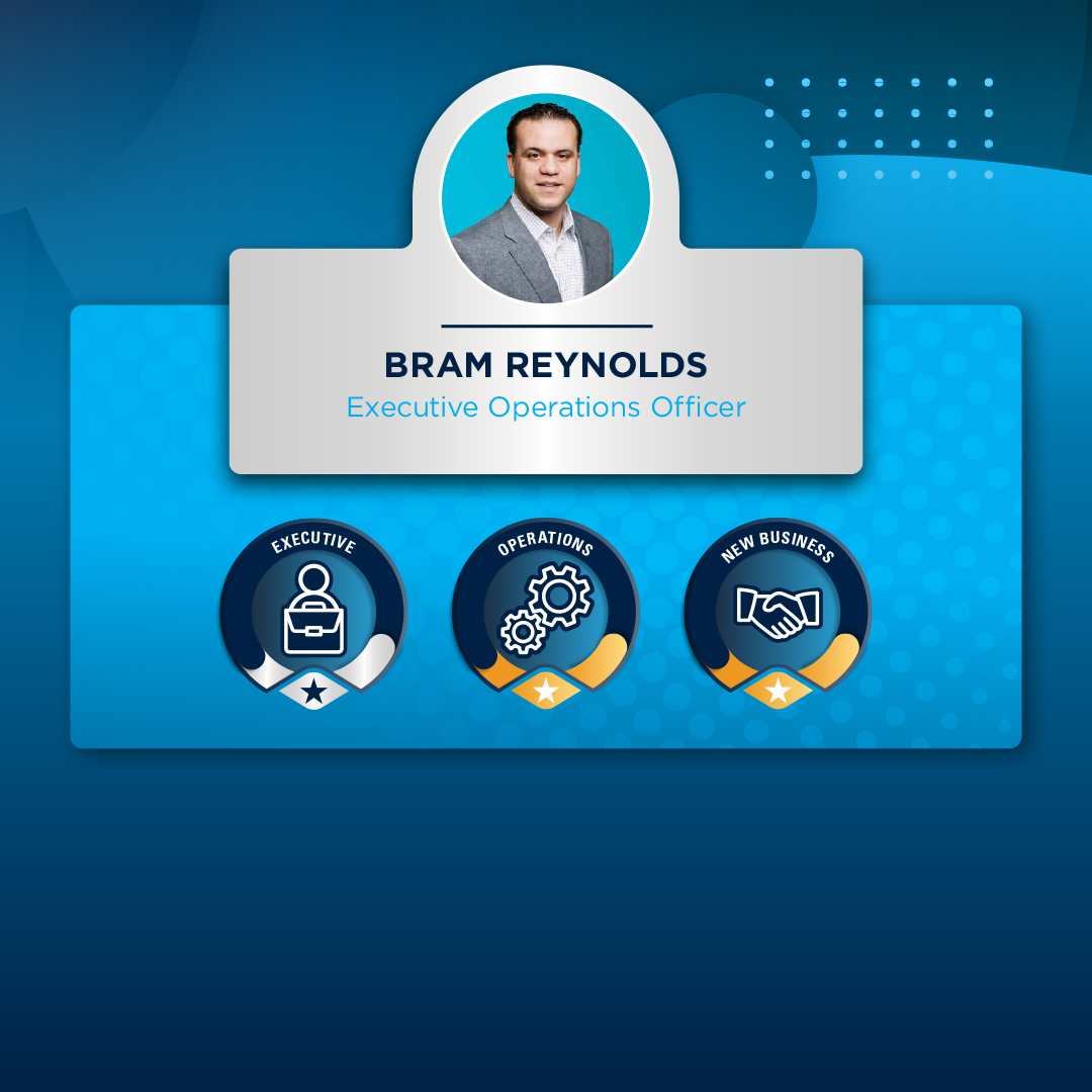 Bram Reynolds Executive operations officer Infocard showcasing skills