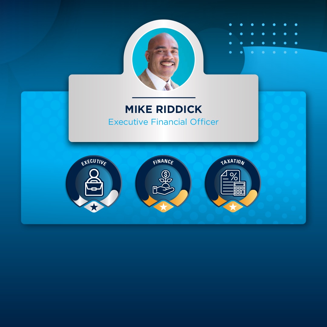 Mike Riddick Executive Financial Officer Infocard showcasing skills